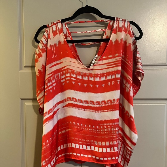 Collective Concepts satin orange and white top - Picture 2 of 4